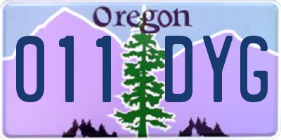 OR license plate 011DYG
