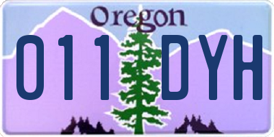 OR license plate 011DYH