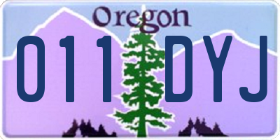 OR license plate 011DYJ