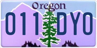 OR license plate 011DYO