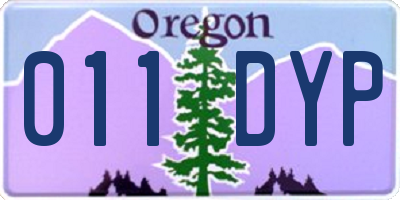 OR license plate 011DYP