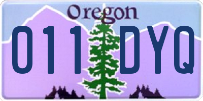 OR license plate 011DYQ