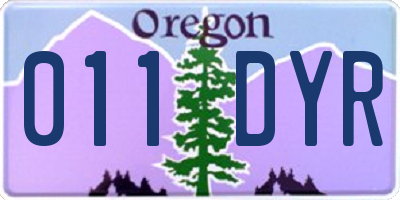 OR license plate 011DYR
