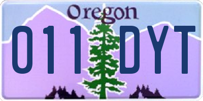 OR license plate 011DYT