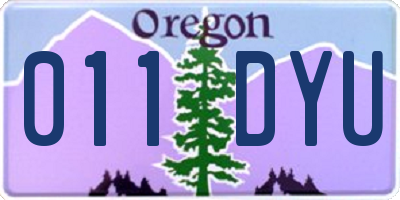 OR license plate 011DYU