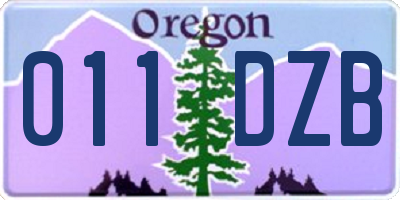 OR license plate 011DZB