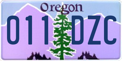 OR license plate 011DZC