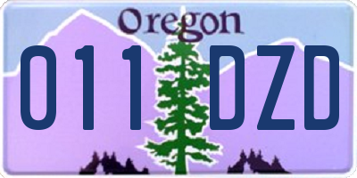 OR license plate 011DZD