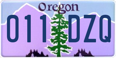 OR license plate 011DZQ
