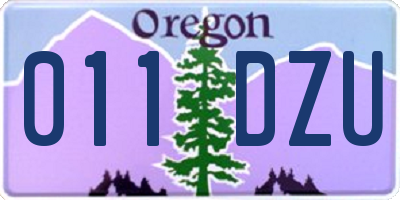 OR license plate 011DZU