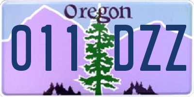 OR license plate 011DZZ