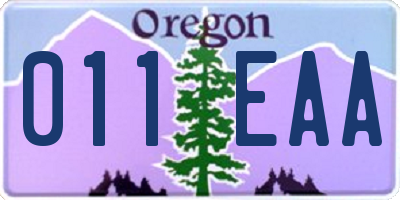 OR license plate 011EAA