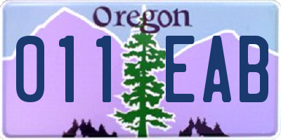 OR license plate 011EAB