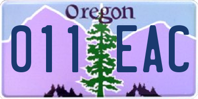 OR license plate 011EAC