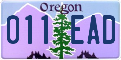 OR license plate 011EAD