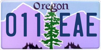 OR license plate 011EAE