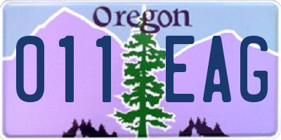 OR license plate 011EAG