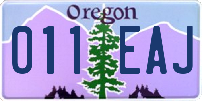 OR license plate 011EAJ