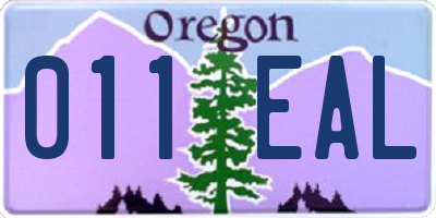 OR license plate 011EAL