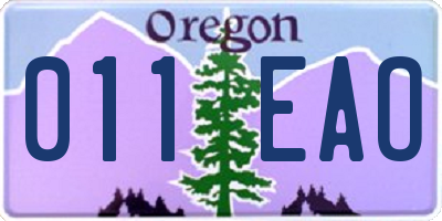 OR license plate 011EAO