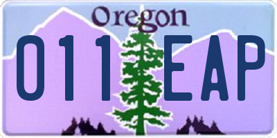 OR license plate 011EAP