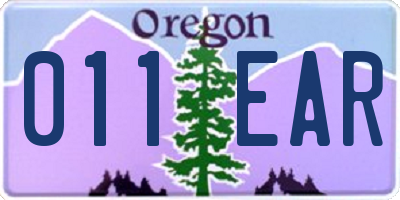 OR license plate 011EAR