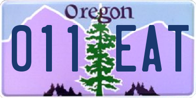 OR license plate 011EAT