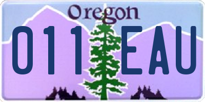 OR license plate 011EAU