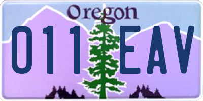 OR license plate 011EAV
