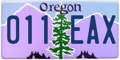 OR license plate 011EAX