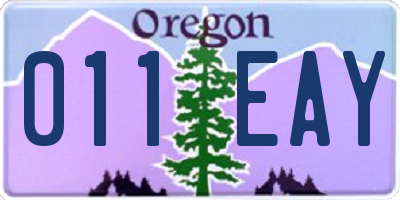 OR license plate 011EAY