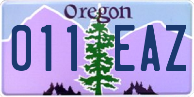 OR license plate 011EAZ