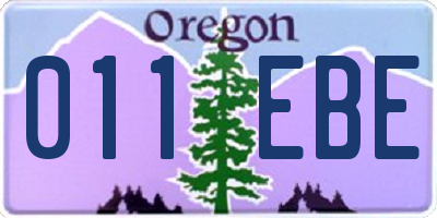 OR license plate 011EBE