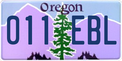 OR license plate 011EBL