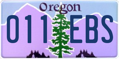 OR license plate 011EBS