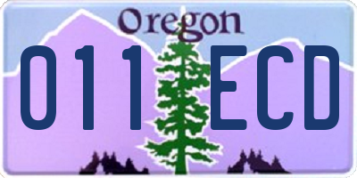 OR license plate 011ECD