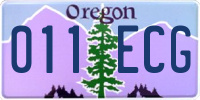 OR license plate 011ECG