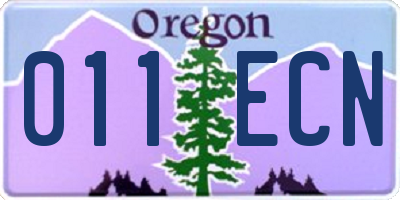 OR license plate 011ECN
