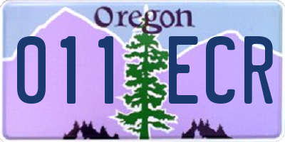 OR license plate 011ECR