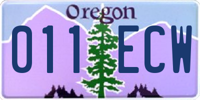 OR license plate 011ECW
