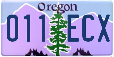 OR license plate 011ECX