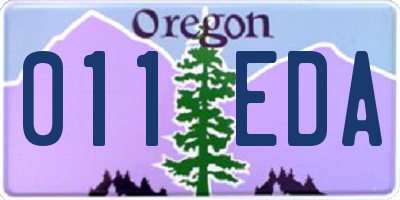 OR license plate 011EDA