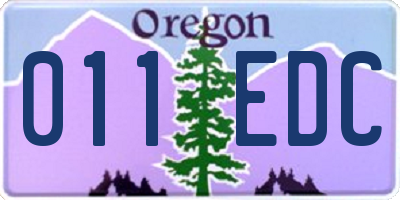 OR license plate 011EDC