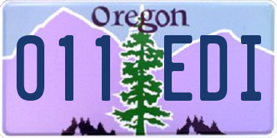 OR license plate 011EDI