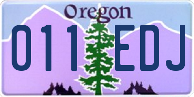 OR license plate 011EDJ