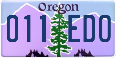 OR license plate 011EDO