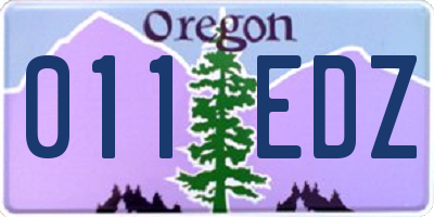 OR license plate 011EDZ
