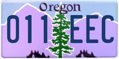 OR license plate 011EEC