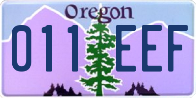 OR license plate 011EEF