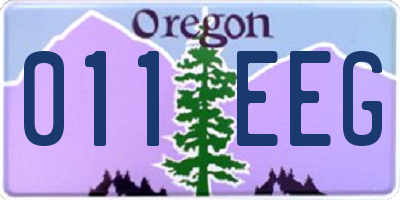 OR license plate 011EEG